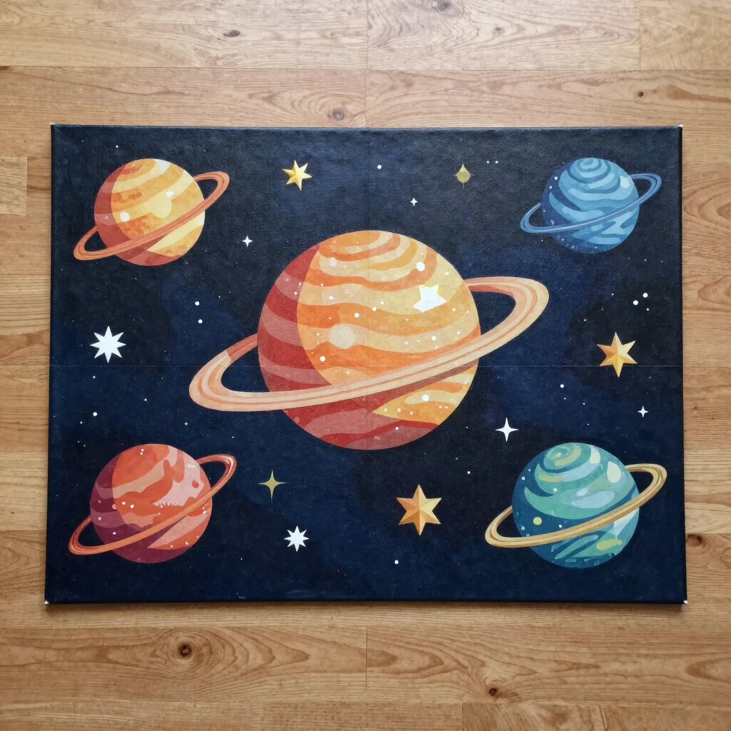 Illustrated Solar System Floor Puzzle